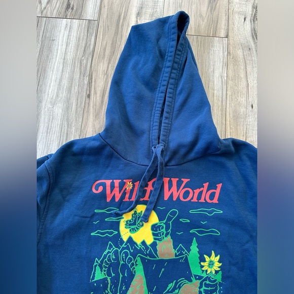 NEFF Forever Fun “Wild World” One with Nature Hoodie Sweatshirt in Blue Size XL - Picture 5 of 6